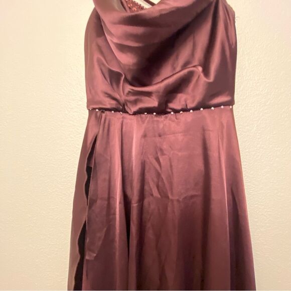 WEISSMAN Dance Costume raisin burgundy maxi dress With Love 13193 MA adult - Picture 3 of 11